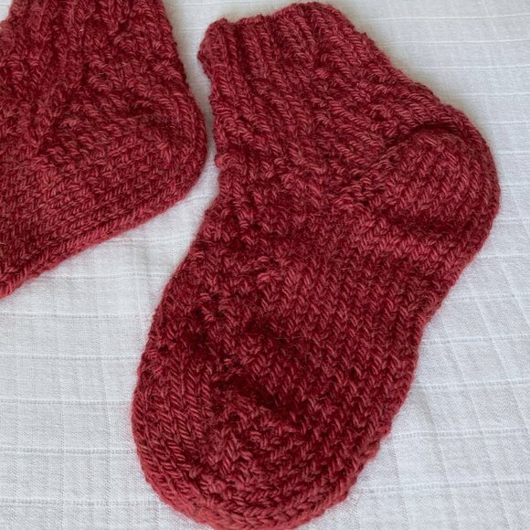 Handmade 🇨🇦 NWOT Hand Knit Alpaca & Merino Wool Reading/Bed Socks - Picture 5 of 5